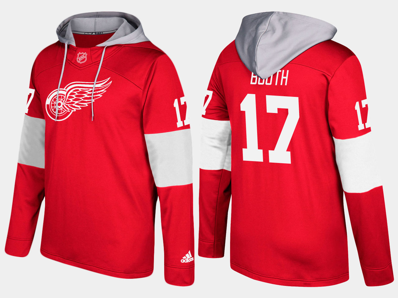 NHL Men Detroit red wings #17 david booth red hoodie->detroit red wings->NHL Jersey